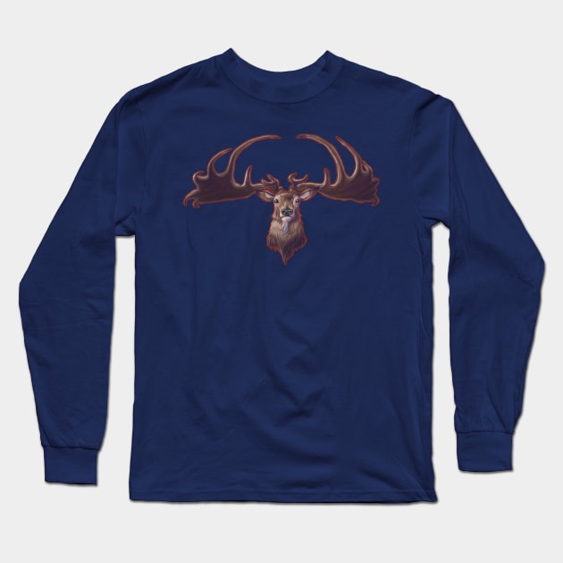 Megaloceros giganteus (Irish Elk) Long Sleeve T-Shirt by CoffeeBlack